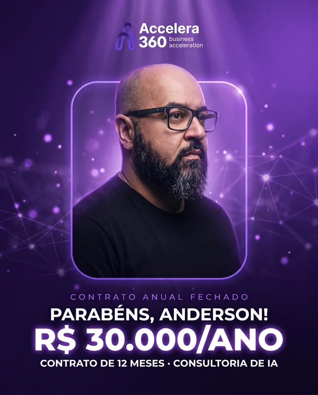 Anderson fechou R$ 30.000/ano, Contrato de 12 meses · consultoria de IA